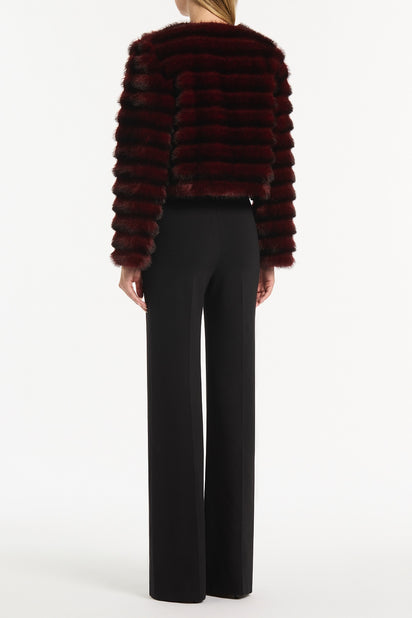 BORDEAUX CROPPED FUR JACKET