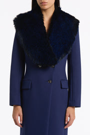 BRIGHT NAVY TIPPED FUR STOLE
