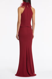 CABERNET CREPE BIAS FISHTAIL SKIRT