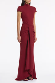 CABERNET CREPE CAP SLEEVE GOWN