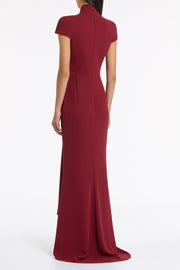 CABERNET CREPE CAP SLEEVE GOWN