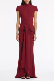 CABERNET CREPE CAP SLEEVE GOWN