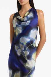 CALLA LILY SILK VISCOSE COWL FRONT GOWN