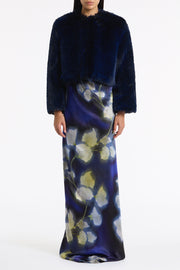 CALLA LILY SILK VISCOSE COWL FRONT GOWN