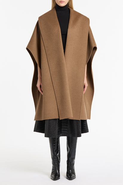CAMEL DOPPIA WOOL CAPE