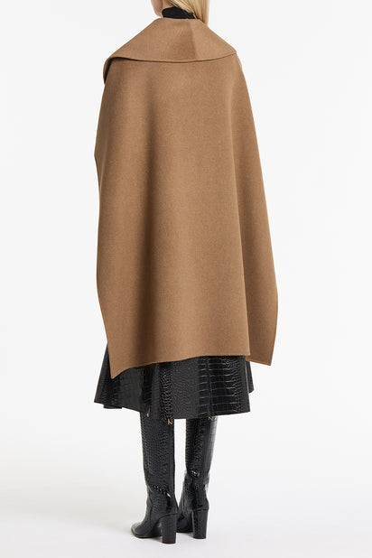 CAMEL DOPPIA WOOL CAPE