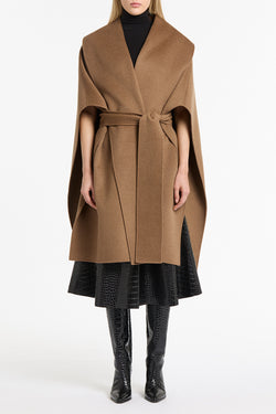CAMEL DOPPIA WOOL CAPE