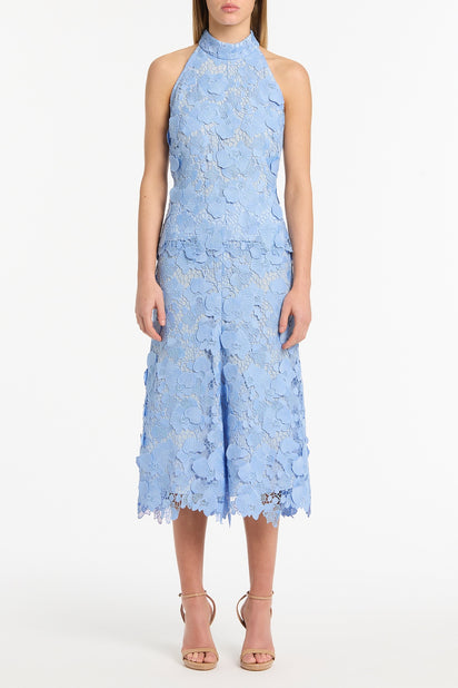 CELESTE 3D LACE MIDI SKIRT