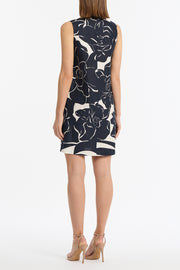 CELESTIAL PETALS LINEN SHIFT DRESS