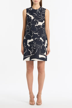 CELESTIAL PETALS LINEN SHIFT DRESS