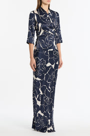 CELESTIAL PETALS SILK VISCOSE WRAP TOP