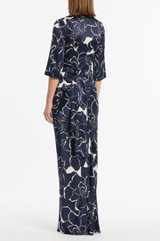 CELESTIAL PETALS SILK VISCOSE WRAP TOP
