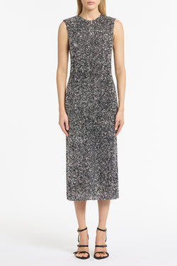 CHROME CRUSHED SEQUIN DRESS