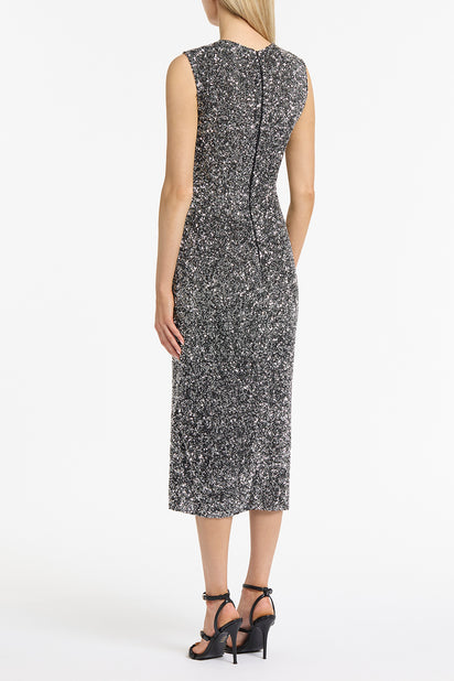 CHROME CRUSHED SEQUIN DRESS