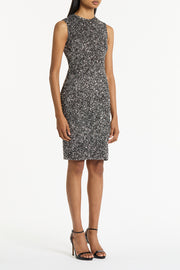 CHROME CRUSHED SEQUIN MINI DRESS