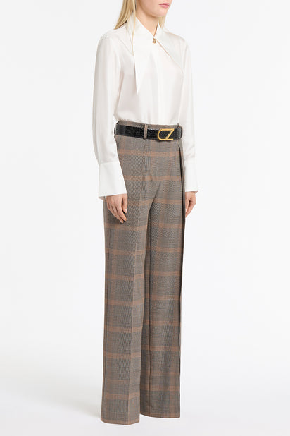CINAMON WOOL PLAID CLASSIC PLEAT PANT