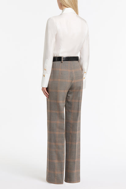 CINAMON WOOL PLAID CLASSIC PLEAT PANT