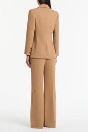 CINNAMON CREPE PEAKED DOUBLE BREASTED JACKET