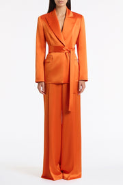 CLEMENTINE SATIN ACETATE DEEP PLEAT PANT