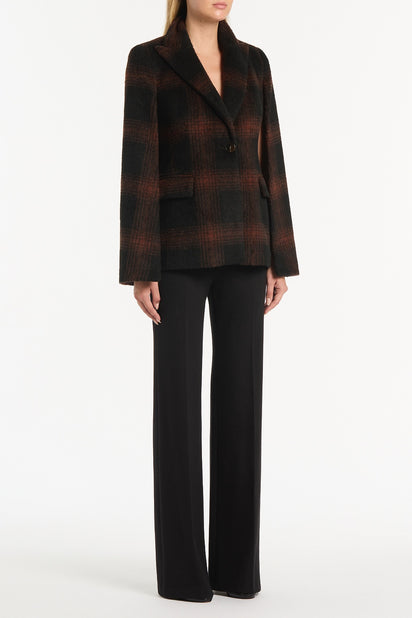 COCOA WOOL CHECK CAPE