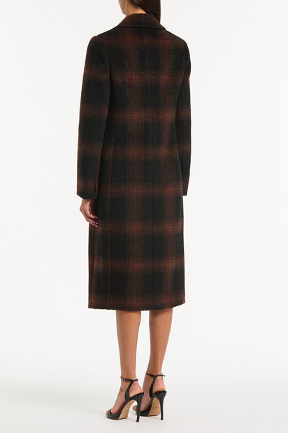 COCOA WOOL CHECK COAT