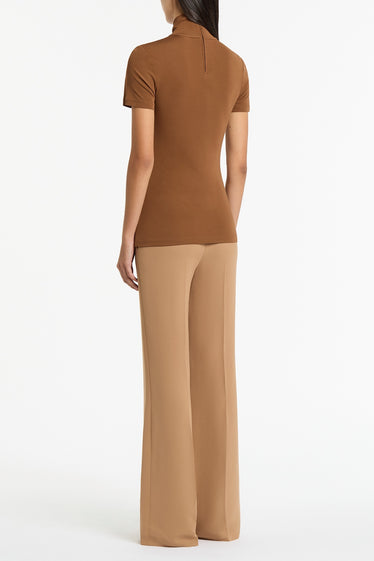 COGNAC JERSEY SHORT SLEEVE TOP