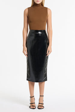 COGNAC MATTE JERSEY POLO