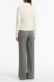 CR�ME LOOPED KNIT SHAWL WRAP TOP