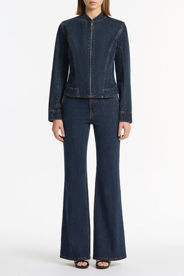 DARK INDIGO BOOTLEG DENIM JEANS