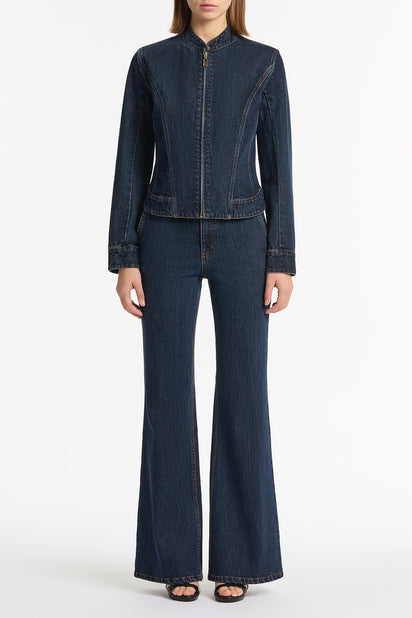 DARK INDIGO BOOTLEG DENIM JEANS