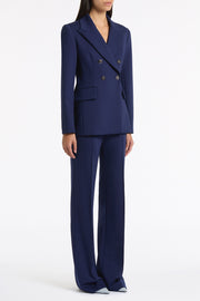 DEEP BLUE PONTE DOUBLE BREASTED BLAZER