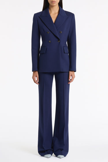 DEEP BLUE PONTE DOUBLE BREASTED BLAZER