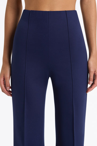 DEEP BLUE PONTE WIDE LEG PANT