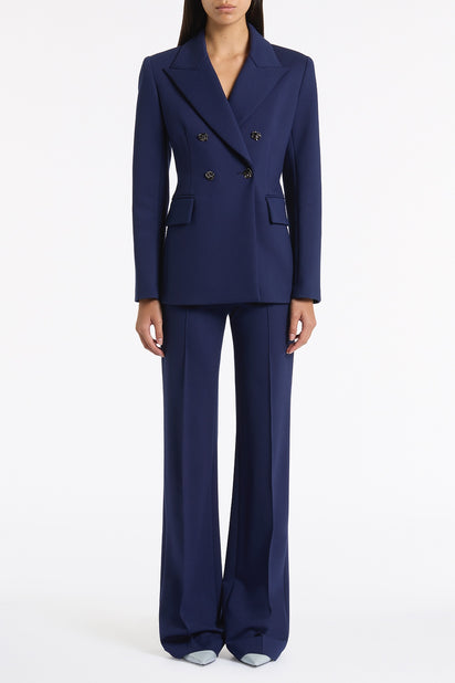 DEEP BLUE PONTE WIDE LEG PANT