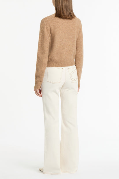 ECRU BOOTLEG DENIM JEANS