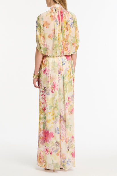 ETHEREA BLOOM HALTER CAPE GOWN