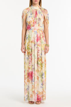 ETHEREA BLOOM HALTER CAPE GOWN
