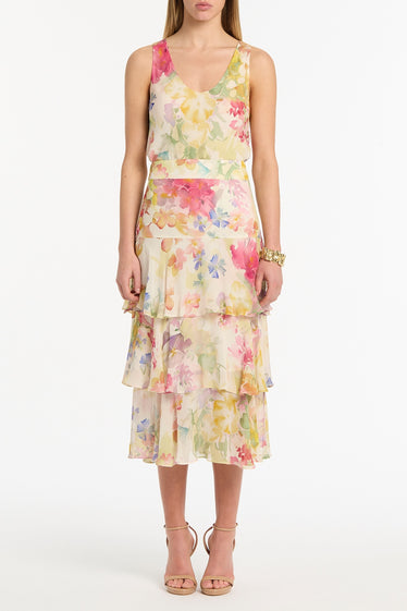 ETHEREA BLOOM TIERED RUFFLE SKIRT