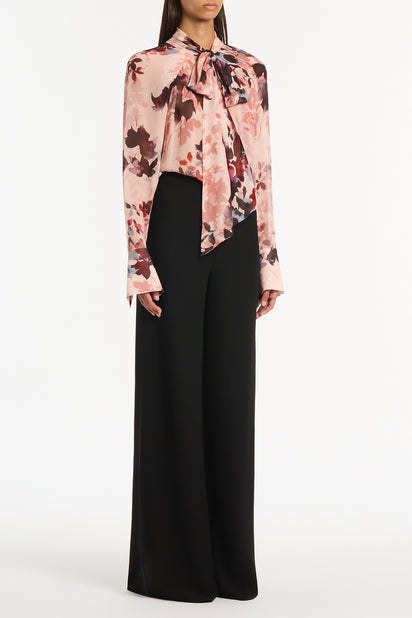 FIORI ETEREA GEORGETTE  BLOUSON SLEEVE TOP