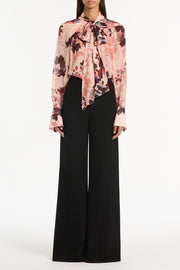 FIORI ETEREA GEORGETTE  BLOUSON SLEEVE TOP