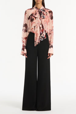 FIORI ETEREA GEORGETTE  BLOUSON SLEEVE TOP