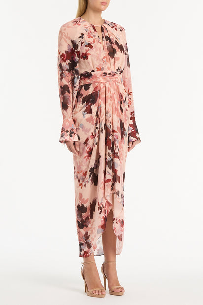 FIORI ETEREA GEORGETTE WATERFALL DRESS