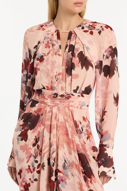 FIORI ETEREA GEORGETTE WATERFALL DRESS