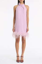 FLOSS CREPE FEATHER MINI DRESS