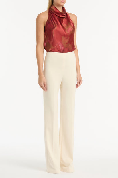 GRANDIFLORA SILK HALTER TOP