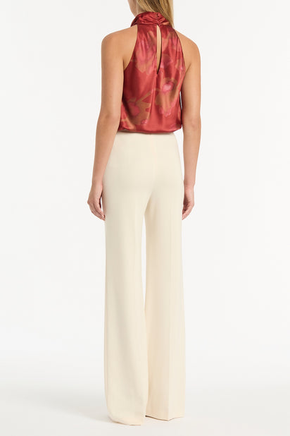 GRANDIFLORA SILK HALTER TOP