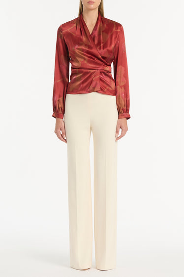 GRANDIFLORA SILK WRAP TOP