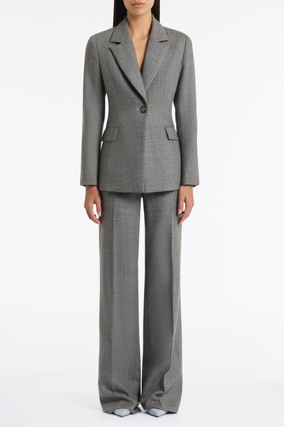 GREY MELANGE WOOL SUITING PANT