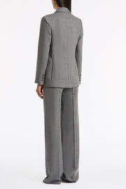 GREY MELANGE WOOL SUITING SCARF JACKET