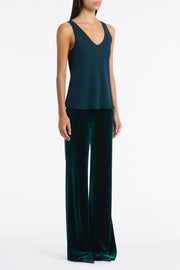 HUNTER GREEN GEORGETTE SCOOP CAMI